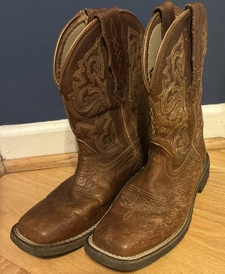 Ariat Women’s Brown Square Toe Western Cowboy Boot Sz 6B - Image 1 of 4
