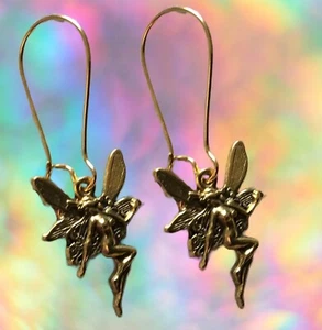 Goldene Feen geformte vergoldete Ohrringe Geschenk Strumpf Füllstoff Geschenk Q729 - Bild 1 von 3