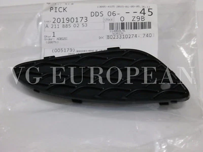 Cubierta de parachoques delantero genuino Mercedes-Benz W211 Clase E rejilla de malla derecha NUEVO Foto 1 de 2