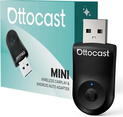 2-in-1 OTTOCAST Mini Wireless Android Auto+Carplay Adapter w/One-Click Button US - Image 1 of 4