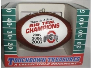 OHIO STATE BUCKEYES BIG TEN CHAMPIONS 3 Time 05 06 2007 Christmas Ornament #2 - Picture 1 of 1