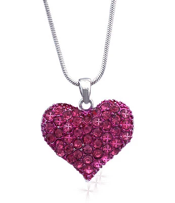 Lo último Collar Colgante Corazón Rosa Día de San Valentín Cumpleaños Joyería Foto 1 de 3
