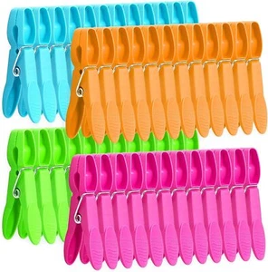 48 Pack Colorful Plastic Clothespin Heavy Duty Laundry Clothes Pins Clips Pegs W - Picture 1 of 5