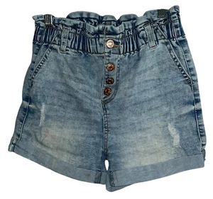 Celebrity Pink Girls Distressed Denim Shorts Size 12 Button Fly - Picture 1 of 4