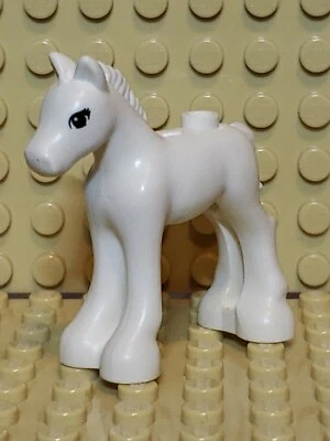 LEGO Friends White Horse Foal Pony 11241pb04 ojos marrón rojizo 3 pestañas 41089 Foto 1 de 4