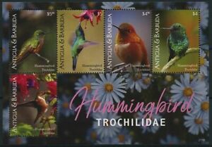 Antigua & Barbuda 2021 MNH Birds on Stamps Hummingbirds Trochilidae 5v M/S