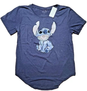 Stitch  Juniors' Disney's Women's High-Low V-Neck Graphic Tee XL NEW W TAGS - Picture 1 of 4