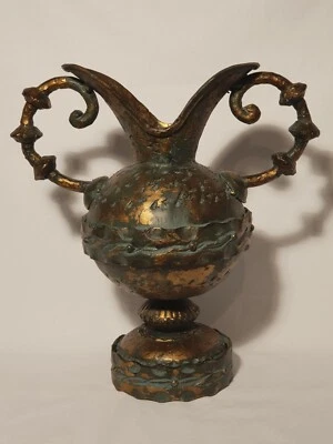 Vase mit Griffen Vintage Metall Amphore Deko 5,7 kg 36,5 cm H - Bild 1 von 4