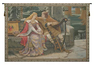 Tapiz romance y mito medieval belga, tapiz de Tristán colgante de pared - Imagen 1 de 4