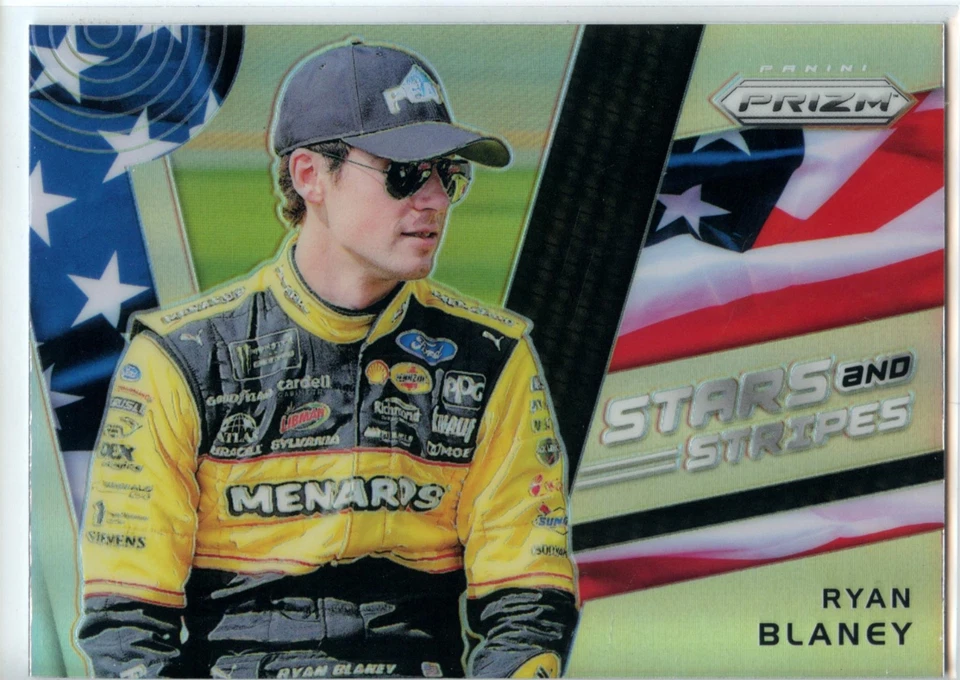 2018 Panini Prizm Racing NASCAR Stars and Stripes HOLO SILVER #SS-7 Ryan Blaney - Image 1 of 2