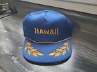 Vintage Blue Hawaii Trucker Hat Cap Mesh Rope Gold  Scrambled Egg Snapback