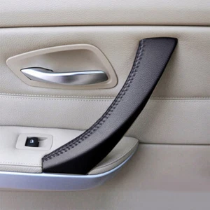 Rechts Handnähte Leder Türgriffe Schwarz Abdeckung For BMW 3 Series E90 E91 325 - Picture 1 of 5