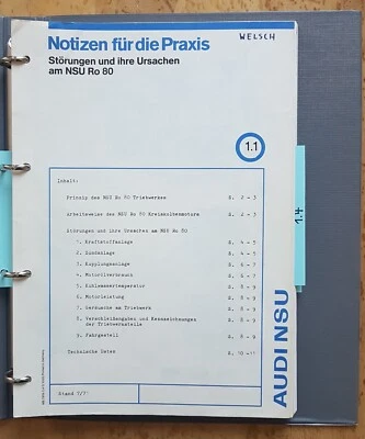 Selten!NSU RO 80-Notizen für die Praxis,Störungen & Ursachen,Technische Daten... - Bild 1 von 4