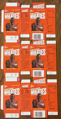 Michael Jordan Wheaties Box 1990 Mini Flat Series #27 scatola lotto di 3