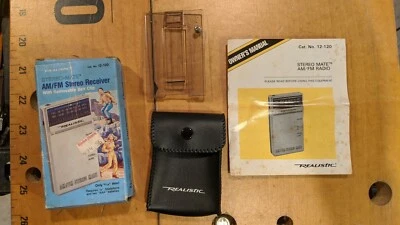 Realistic 12-120 Stereo-Mate AM/FM Receiver OB, Instructions, Case & Clip only - Image 1 of 3