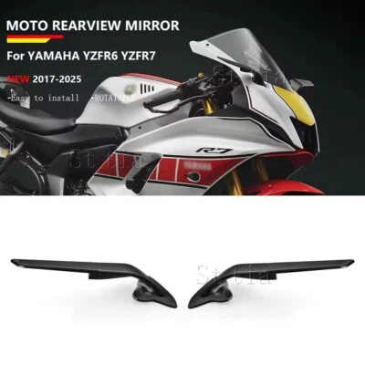 Espejos retrovisores ajustables de aluminio aptos para Yamaha YZF R6 2017-2025 Foto 1 de 4