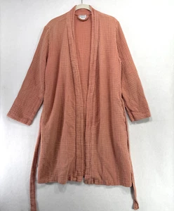Parachute Bathrobe Women M Terracotta Cloud Cotton Gauze Pockets Belt Breathable - Picture 1 of 10