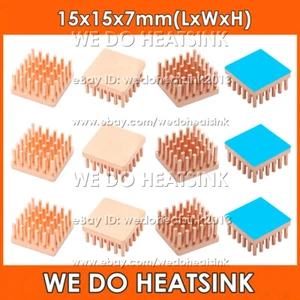 15x15x7mm Pure Pin Płetwy Miedziany radiator z taśmą lub bez do IC Electronic - Zdjęcie 1 z 15