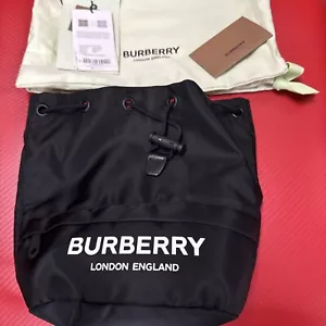 Burberry Phoebe Icon Drawstring Bucket Bag In Black - Picture 1 of 8