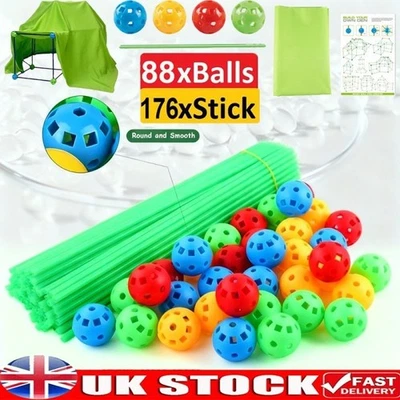 264PCS Building Your Own Den Set Play Construction Fort Tent Making Kit for Kid⭐