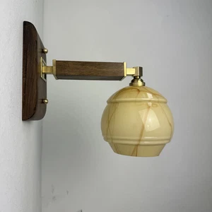 ANTIKE Art-Deco Wandlampe aus Glas und Holz - Bild 1 von 3