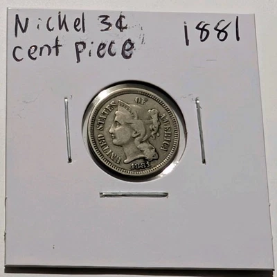 1881-P Philadelphia Nickel 3 Three Cent Piece  - Image 1 of 3