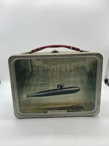 Raro Vintage Thermos 1960 Sottomarino USS Sea Wolf George Washington Lunchbox 13 - Foto 1 di 8