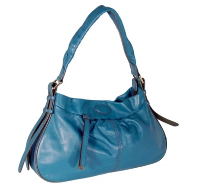 Bolso de hombro hobo de cuero verde azulado LANCEL Paris Angelina $1200 - COMO NUEVO Foto 1 de 4