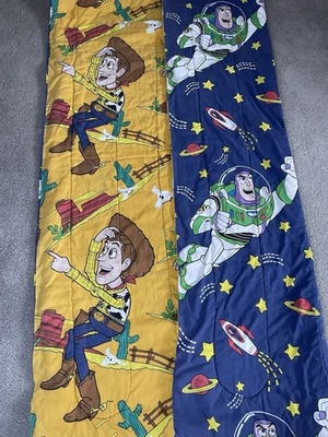 Edredón Doble Vintage Disney Pixar Años 90 Toy Story Buzz Lightyear Woody Reversible Foto 1 de 4