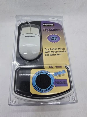 Vintage 1998 Fellowed Ergo Mouse PS/2 to Serial NO 99913 Windows w/Gel Pad - Image 1 of 2