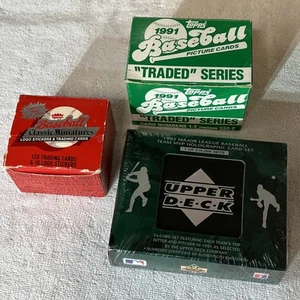 3 Baseball Card Set Lot - Fleer 1986 - Topps 1991 - Upperdeck 1992 Holo Set - Picture 1 of 1