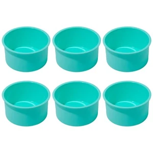 Silicone Mini Round Cake Molds, 4 Inch, Green, Set of 6 - Picture 1 of 7