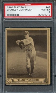1940 Play Ball #41 Charley Gehringer PSA 4 HOF Detroit Tigers 4012 - Picture 1 of 2