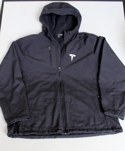 Tesla Motors Corporate Softshell Jacket Size L Black Full Zip Fleece Lined Logo - Picture 1 of 5