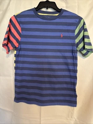 Boys Ralph Lauren Polo Stripe T-Shirt Short Sleeve 100% cotton Sz M (10-12) - Image 1 of 4