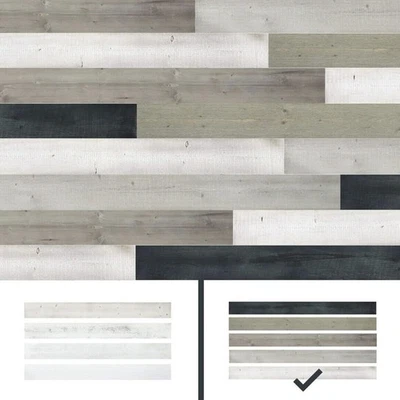 Easy Peel & Stick Classic Barn Wood Accent Planks/Panels, Mixed Color - 12 Sq Ft - Image 1 of 4