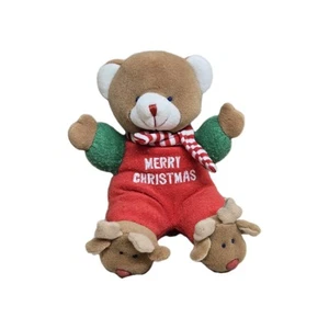 Vintage Soft Dreams Merry Christmas Teddy Bear Rattle 9" plushie Toy Terry Cloth - Picture 1 of 6