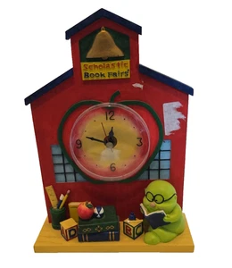 Vintage Scholastic Book Fairs' Student Child Reading Table Classroom Clock WORKS - Picture 1 of 2