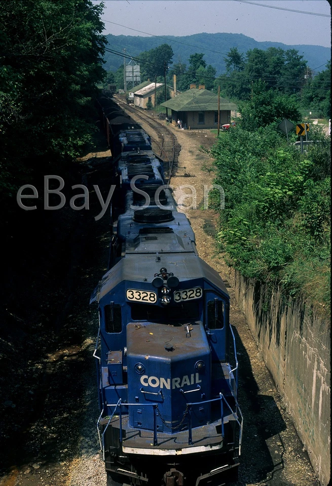 Diapositiva original - carbón Conrail 3328 en Pittsburg & Shawmut RR Kittanning PA 1996 Foto 1 de 1