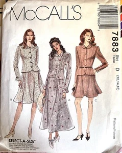 1995 McCall's 7883 Cottagecore Top Blazer Rock Schnittmuster Gr 12 14 16 - Bild 1 von 4