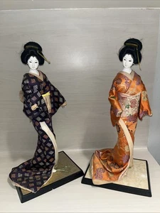 Vintage Japanese Geisha Doll In Kimono Clothes 17 Inches High - Picture 1 of 5