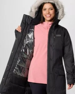 NWT $160 Columbia Women Suttle Mountain Long Insulated Jacket BLACK Omni Heat XL - Picture 1 of 6