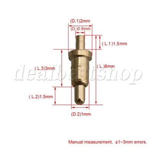 100Pcs Copper Spring Pogo Pins Golden length 6mm needle 1.5mm tube 3.0mm - Picture 1 of 4