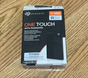 Seagate 1TB One Touch Portable Hard Drive External USB 3.2 Black With Password - Afbeelding 1 van 6