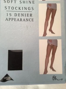 Vintage BHS Soft Shine Stockings Black Small - Picture 1 of 1