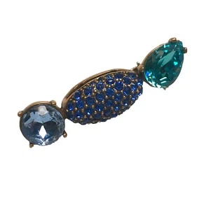 OSCAR DE LA RENTA Designer Blue Crystal Pin - Picture 1 of 3