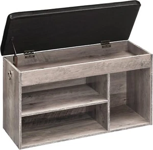 Shoe Storage Bench with Padded Cushion,Entryway Bench with Flip-Open Storage Box - Picture 1 of 8