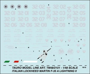 TAURO MODEL TM48/2101 LOCKHEED-MARTIN F-35A LIGHTNING II - 32° STORMO SCALA 1:48 - Foto 1 di 2