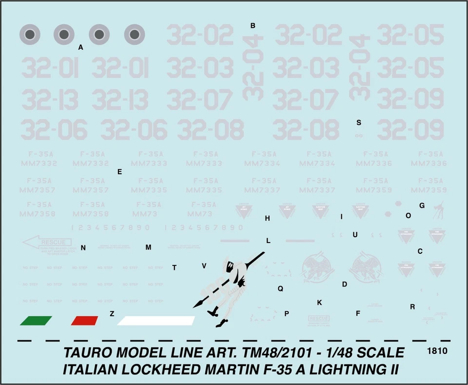 TAURO MODEL TM48/2101 LOCKHEED-MARTIN F-35A LIGHTNING II - 32° STORMO SCALA 1:48 - Immagine 1 di 2
