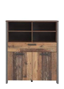 Highboard Kommode CLIF 2 Türen 1 Schublade Optik: Old Wood Vintage - Bild 1 von 4